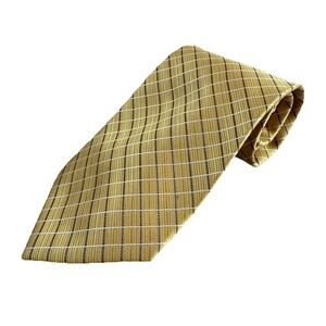 SISLEY Mens Gold/White/Tan Plaid‎ Tie - 3.5"W x 57"L